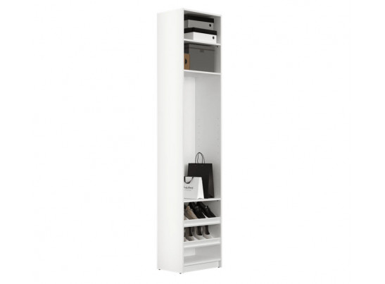 Шкаф в прихожую с зеркалом Моби белый REG/50