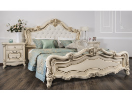 Кровать Мона Лиза 180x200 см с мягким изголовьем крем