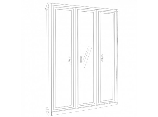 Спальня Мишель 3-дверная 160x200 белый матовый