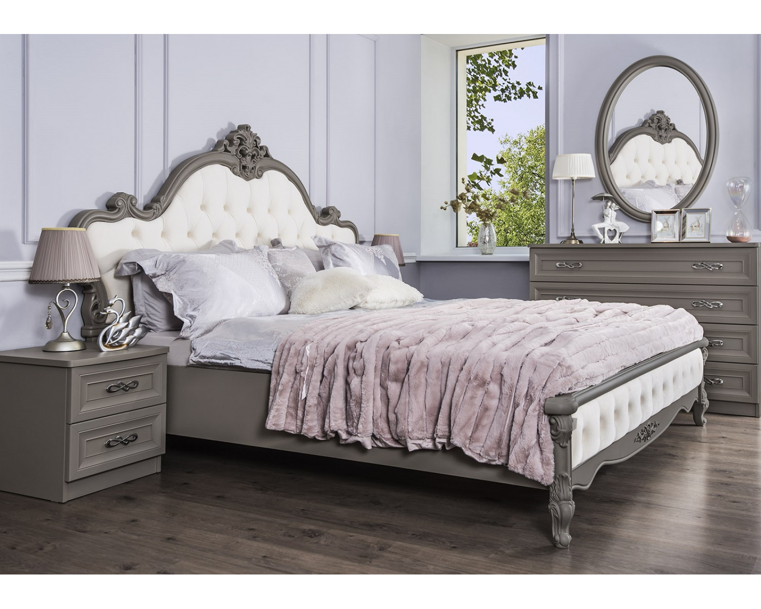 Кровать Мишель Лайт 180x200 см серый камень