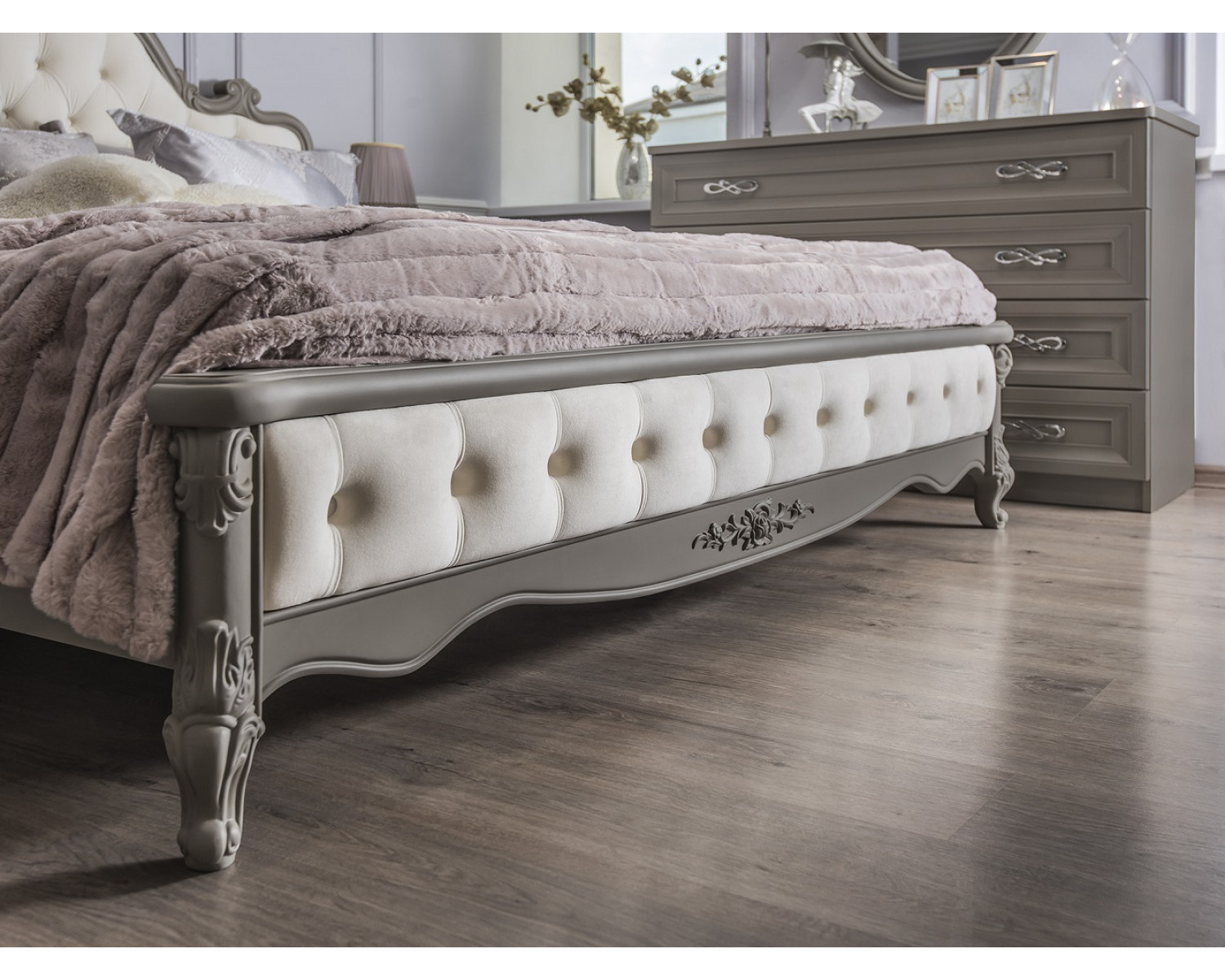 Кровать Мишель Лайт 160x200 см серый камень