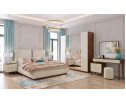 Кровать Мия 180x200 фасад крем, корпус караваджо