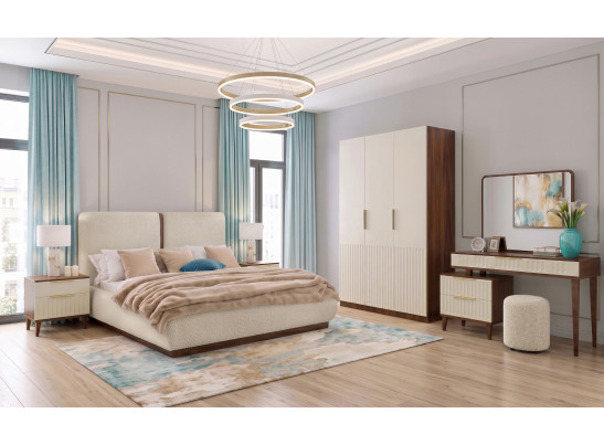 Кровать Мия 180x200 фасад крем, корпус караваджо