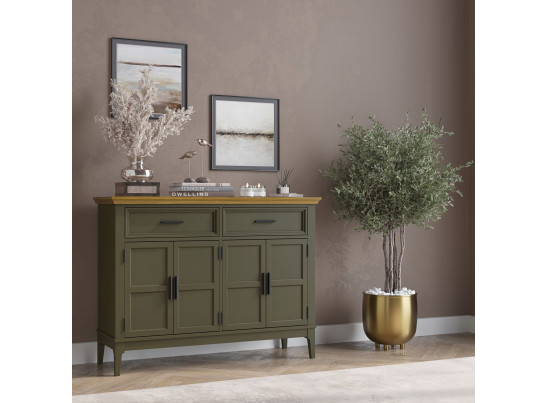 Тумба «Квадро-С» 42 (1200) из массива сосны (Оливково-серый №7002-антик №24)