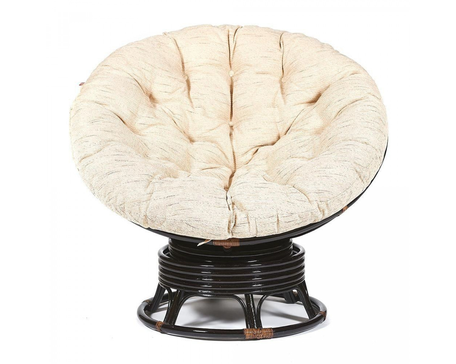 Кресло-качалка Папасан/Papasan (W 23/01 B) /с подушкой/ (Antique brown (античный черно-коричневый))