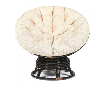 Кресло-качалка Папасан/Papasan (W 23/01 B) /с подушкой/ (Antique brown (античный черно-коричневый))
