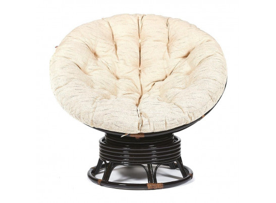 Кресло-качалка Папасан/Papasan (W 23/01 B) /с подушкой/ (Antique brown (античный черно-коричневый))