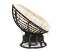 Кресло-качалка Папасан/Papasan (W 23/01 B) /с подушкой/ (Antique brown (античный черно-коричневый))