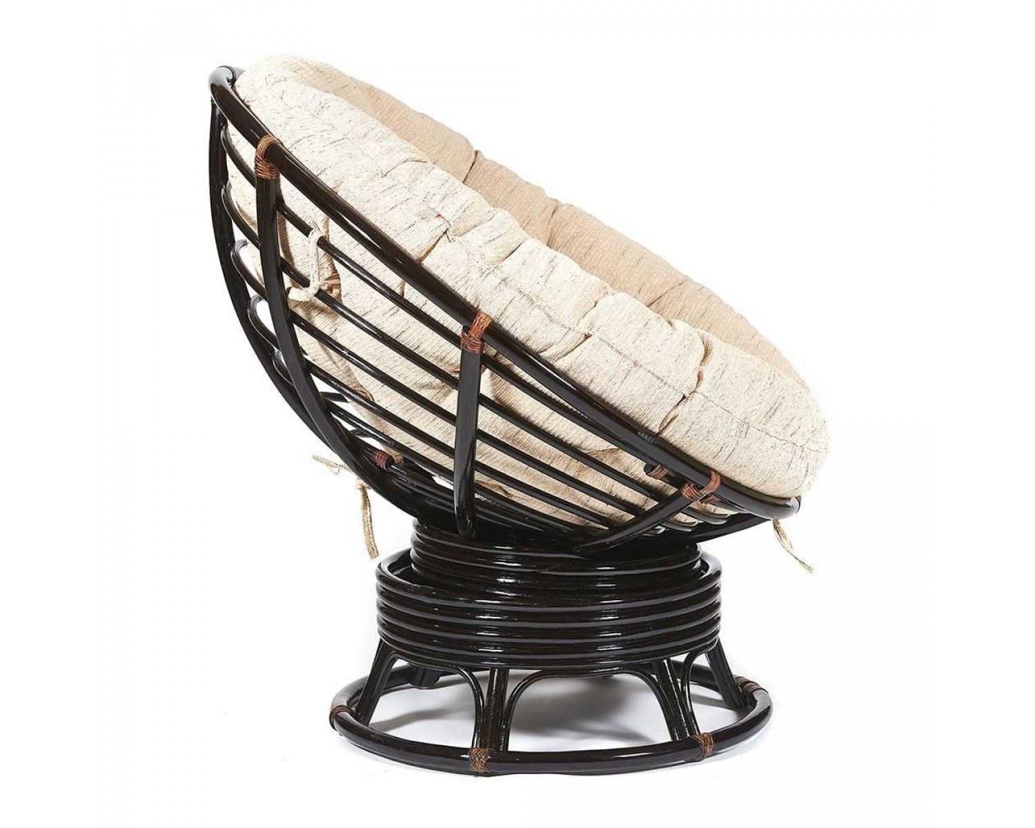 Кресло-качалка Папасан/Papasan (W 23/01 B) /с подушкой/ (Antique brown (античный черно-коричневый))