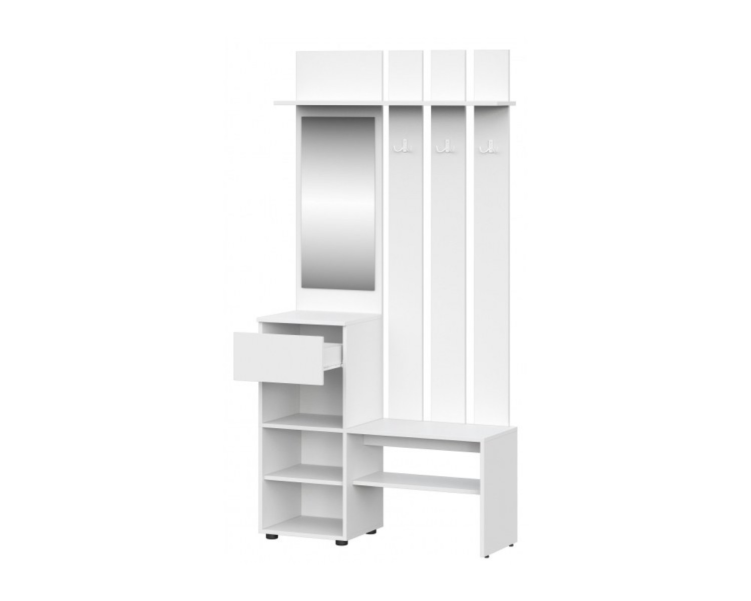 Готовая прихожая Валенсия белый текстурный