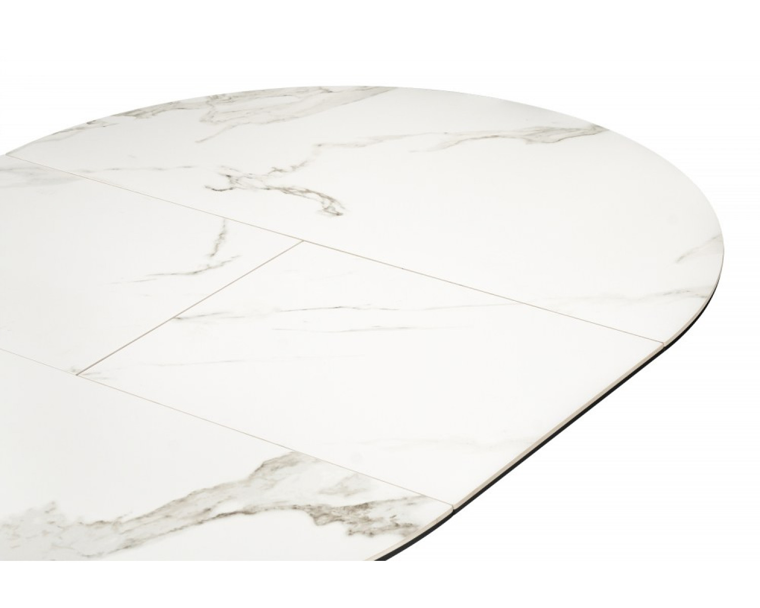 Керамический стол Нельсон 100(140)х100х76 alpine white / черный