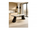 Керамический стол Денхольм 240(290)х100х75 rystal onyx bianco / черный