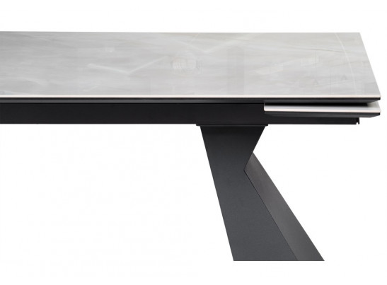 Керамический стол Денхольм 240(290)х100х75 rystal onyx bianco / черный
