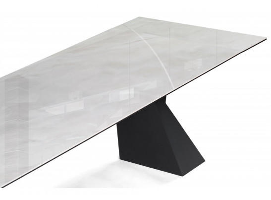 Керамический стол Денхольм 240(290)х100х75 rystal onyx bianco / черный