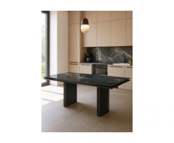 Керамический стол Монерон 200(260)х100х77 black paradise polished / черный