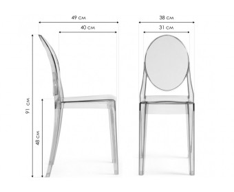 Пластиковый стул Victoria clear gray