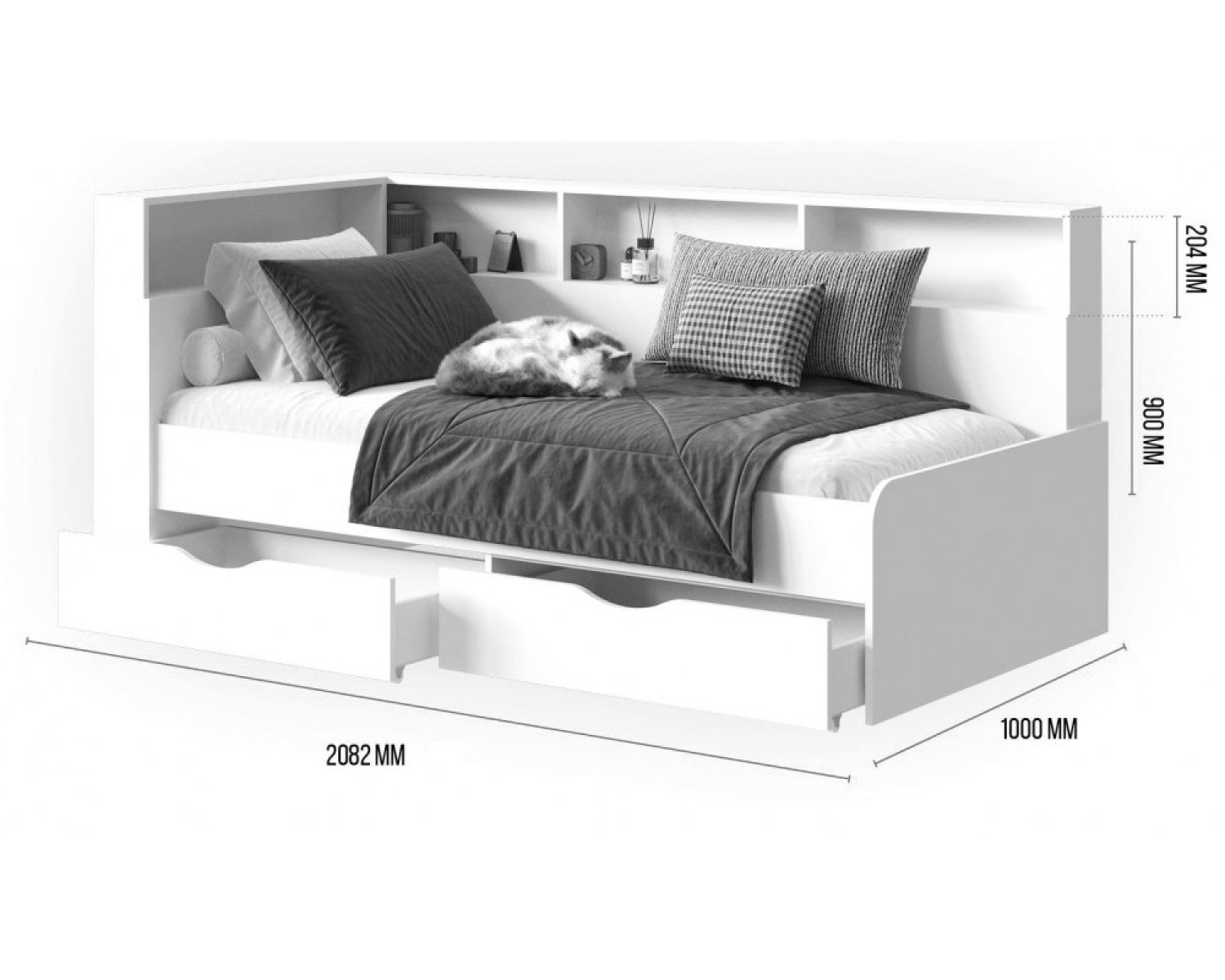 Тахта Амер 80х190 белая