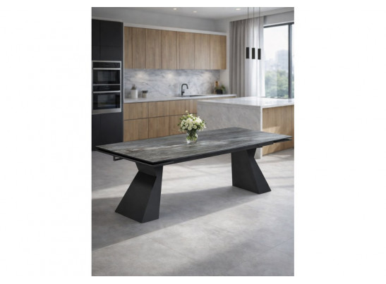 Керамический стол Денхольм 240(300)х100х75 mosco nero matt / черный