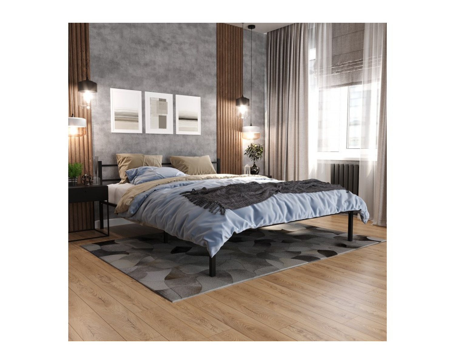 Двуспальная кровать Фади 1 160х200 черная