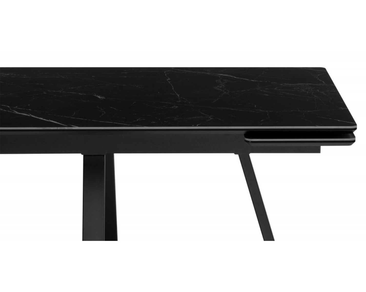 Керамический стол Памелла 140(200)х80 черный мрамор shakespeare black / черный