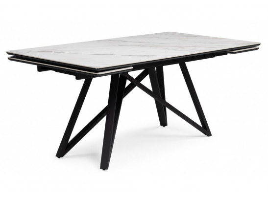 Керамический стол Вилсон 160(220)х89 белый gilt white / черный