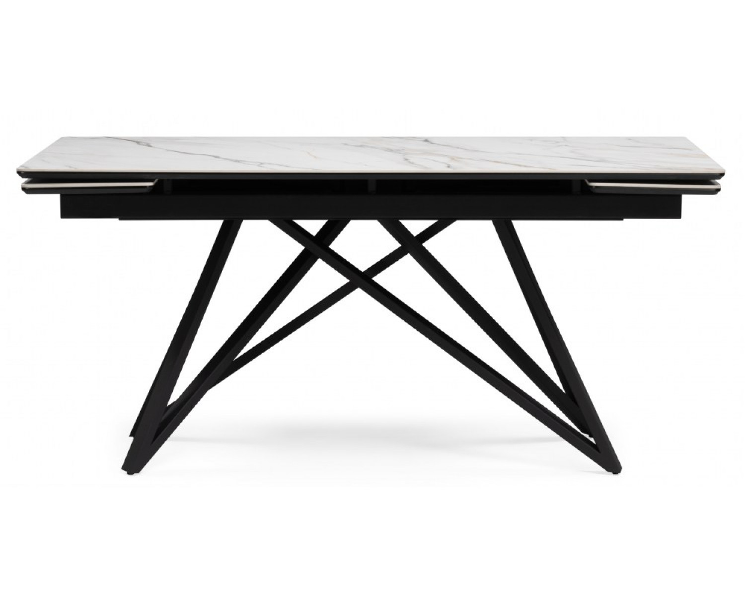 Керамический стол Вилсон 160(220)х89 белый gilt white / черный