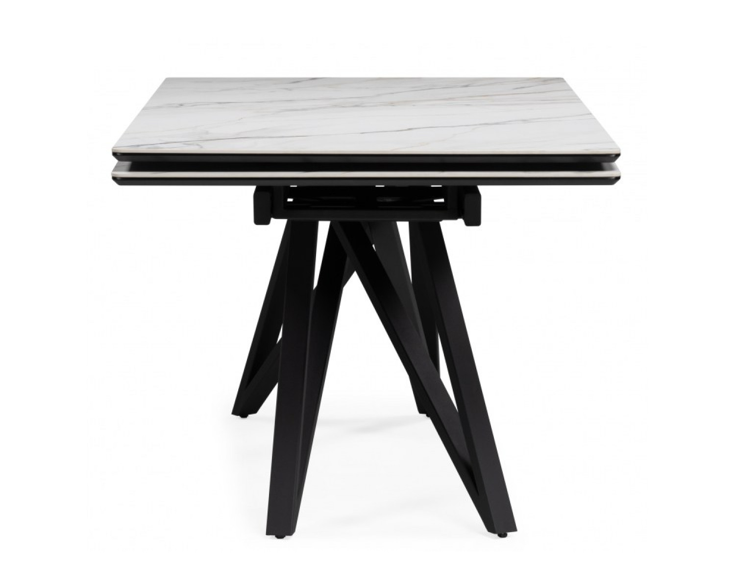 Керамический стол Вилсон 160(220)х89 белый gilt white / черный