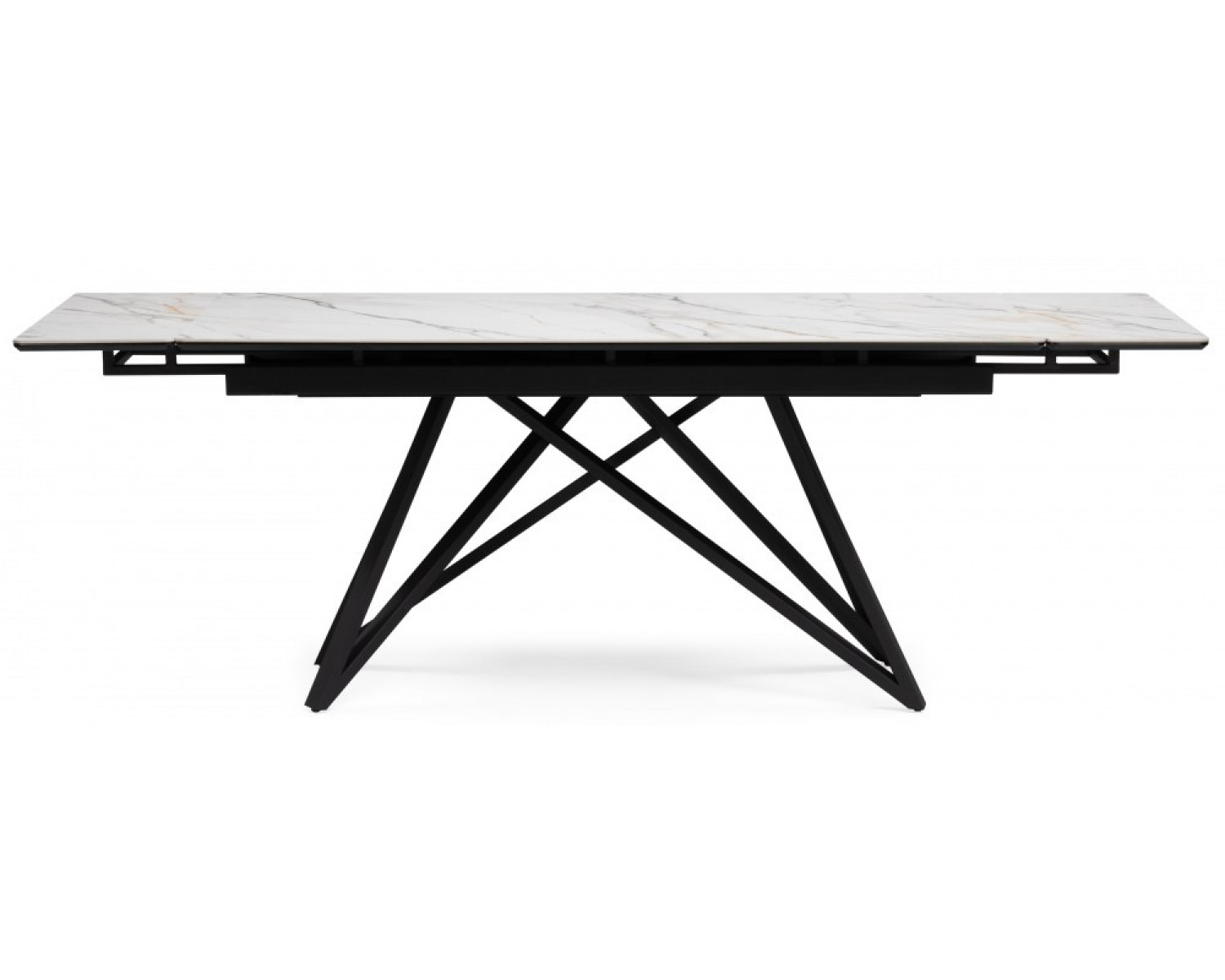 Керамический стол Вилсон 160(220)х89 белый gilt white / черный