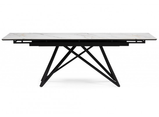 Керамический стол Вилсон 160(220)х89 белый gilt white / черный