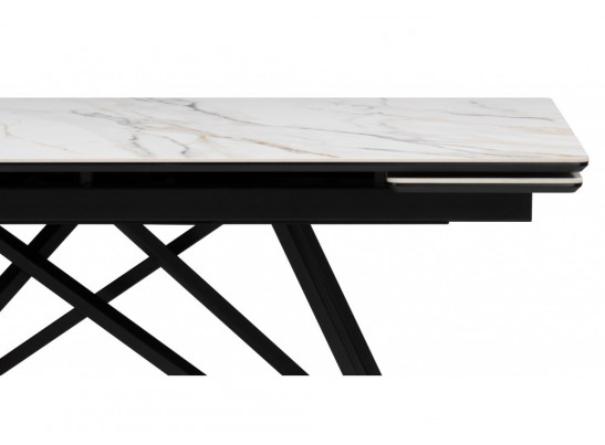 Керамический стол Вилсон 160(220)х89 белый gilt white / черный