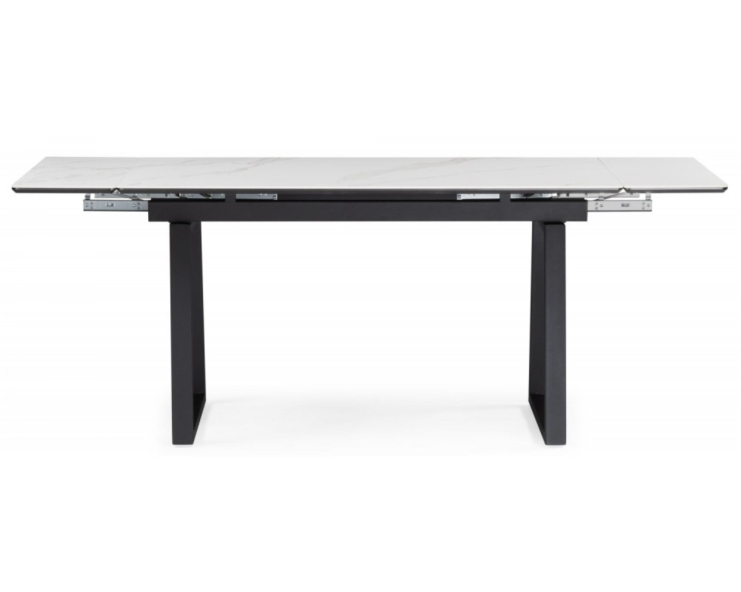 Керамический стол Джек 140(200)х80 белый мрамор alpin white / черный
