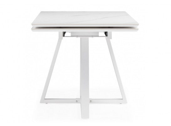 Керамический стол Памелла 140 (200) х 80 белый мрамор alpin white / snow white / белый