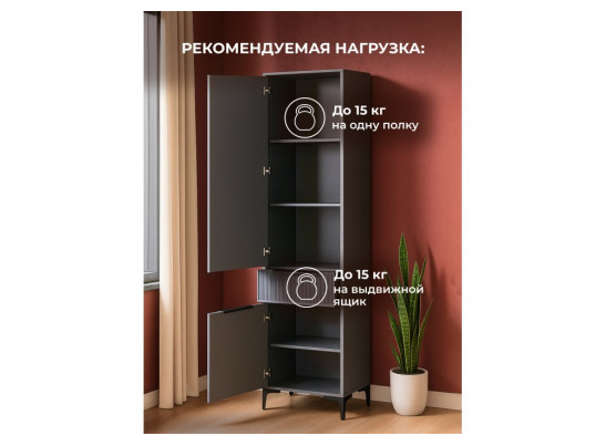 Шкаф Иадама графит / графит софт