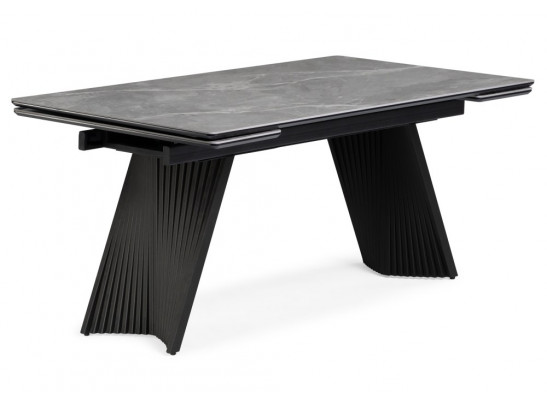 Керамический стол Вейв 160(220)х89 larka grey / черный