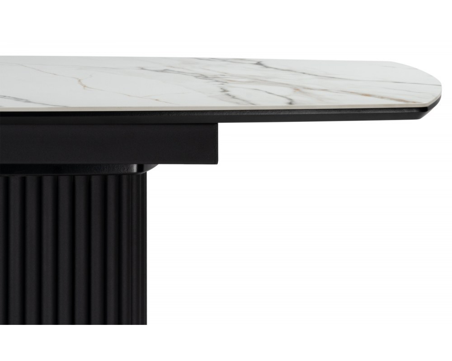 Керамический стол Фестер 160(200)х90 gilt white / черный