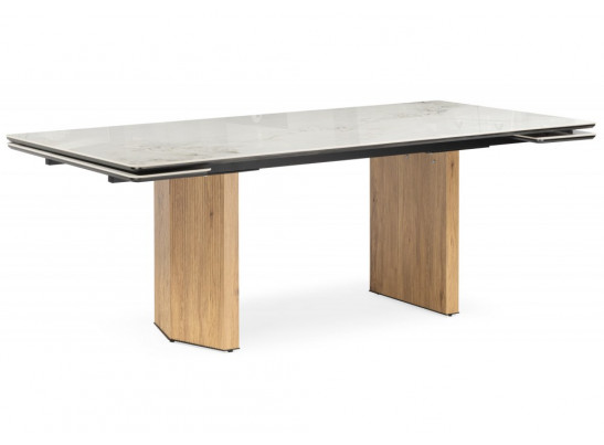Керамический стол Монерон 200x100 brecha crema elegance / дуб монтана