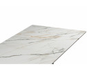 Керамический стол Вейв 160(220)х89 белый с прожилками gilt white / черный