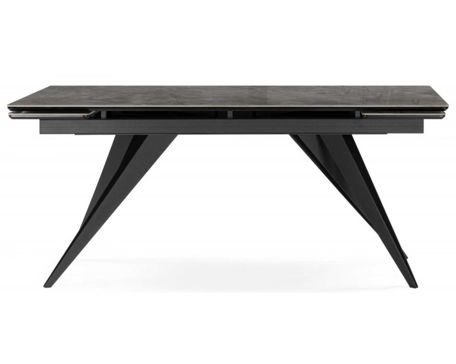 Керамический стол Дарвин 160(220)х89 серый мрамор baolai / черный