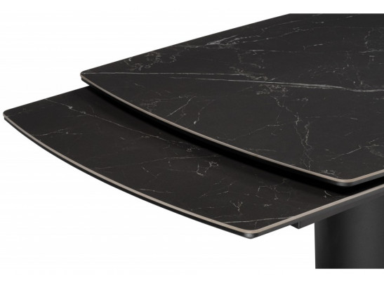 Керамический стол Бовер 180(220)x90 черный мрамор / черный / дуб натуральный