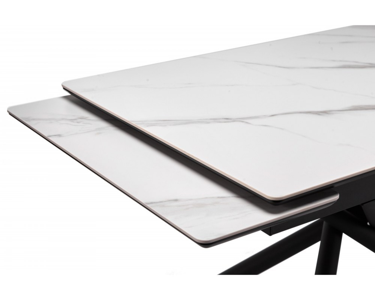 Керамический стол Мэриан 120(180)х80 snow alpin white / черный