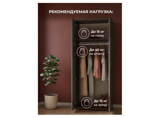 Шкаф Филеста 2-ств. графит