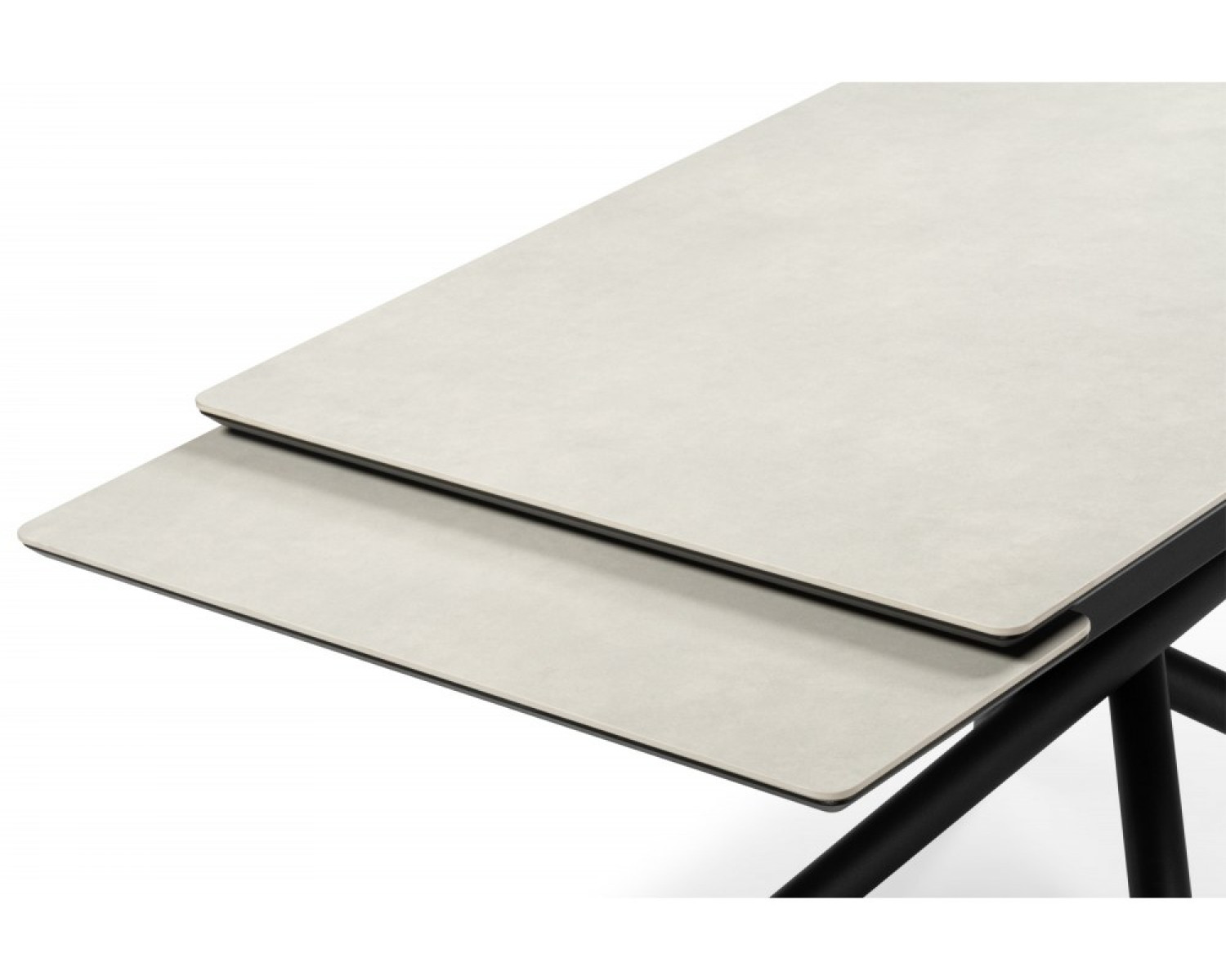 Керамический стол Мэриан 140 (200) х 80 carmen light grey / черный