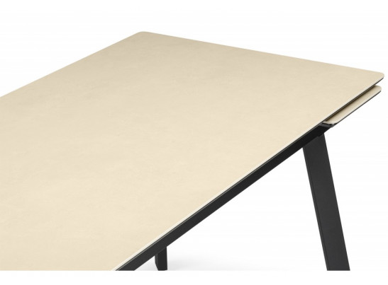Керамический стол Норман 140(200)х80 okara light yellow / черный