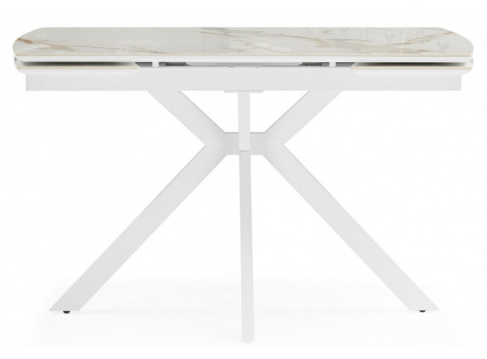 Керамический стол Катчел-2 120(180)x80 calacatta gold / белый