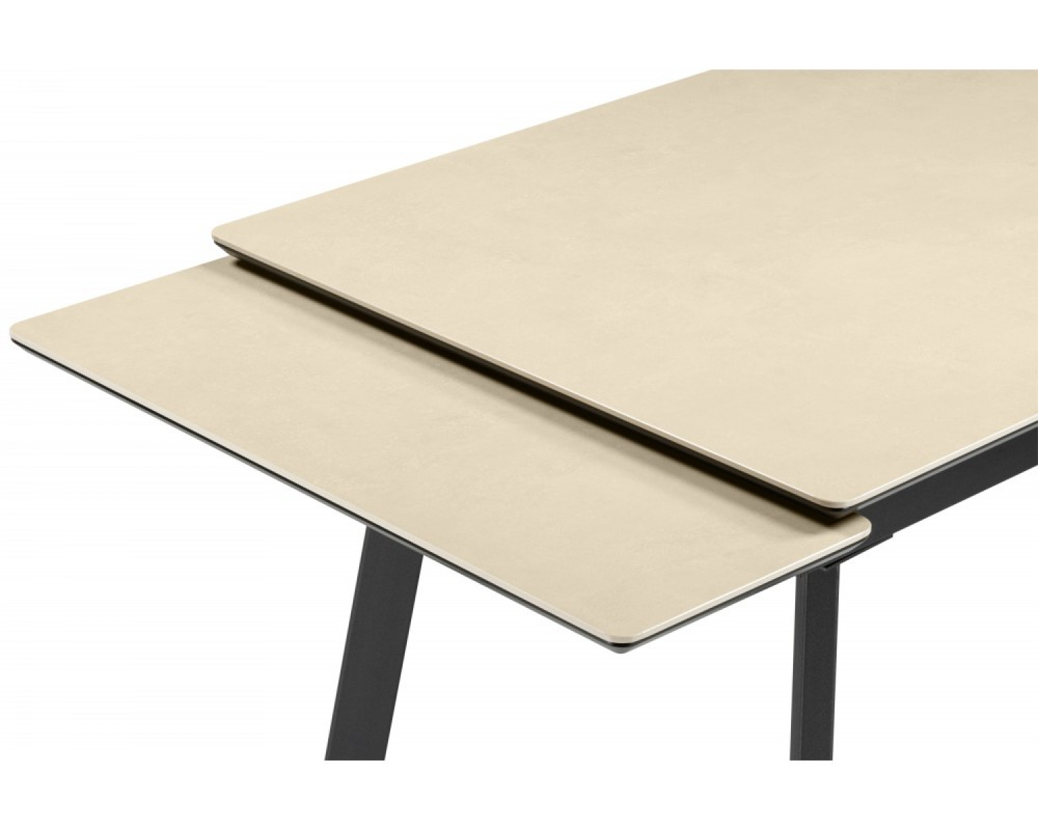 Керамический стол Норман 120(180)х80 okara light yellow / черный