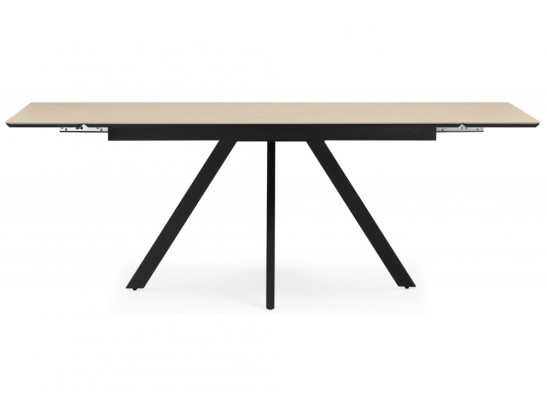 Керамический стол Вилли 140(200)х80 okara light yellow / черный