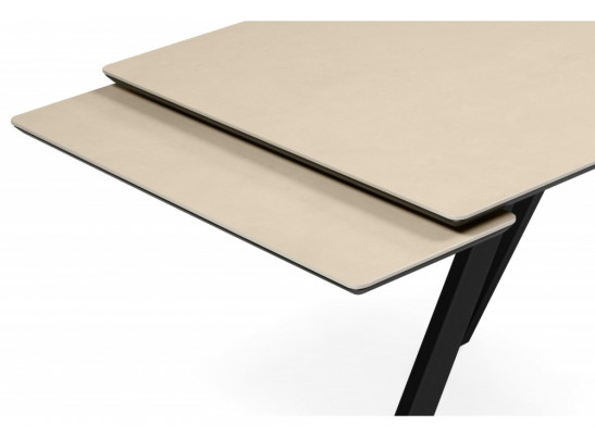 Керамический стол Вилли 140(200)х80 okara light yellow / черный