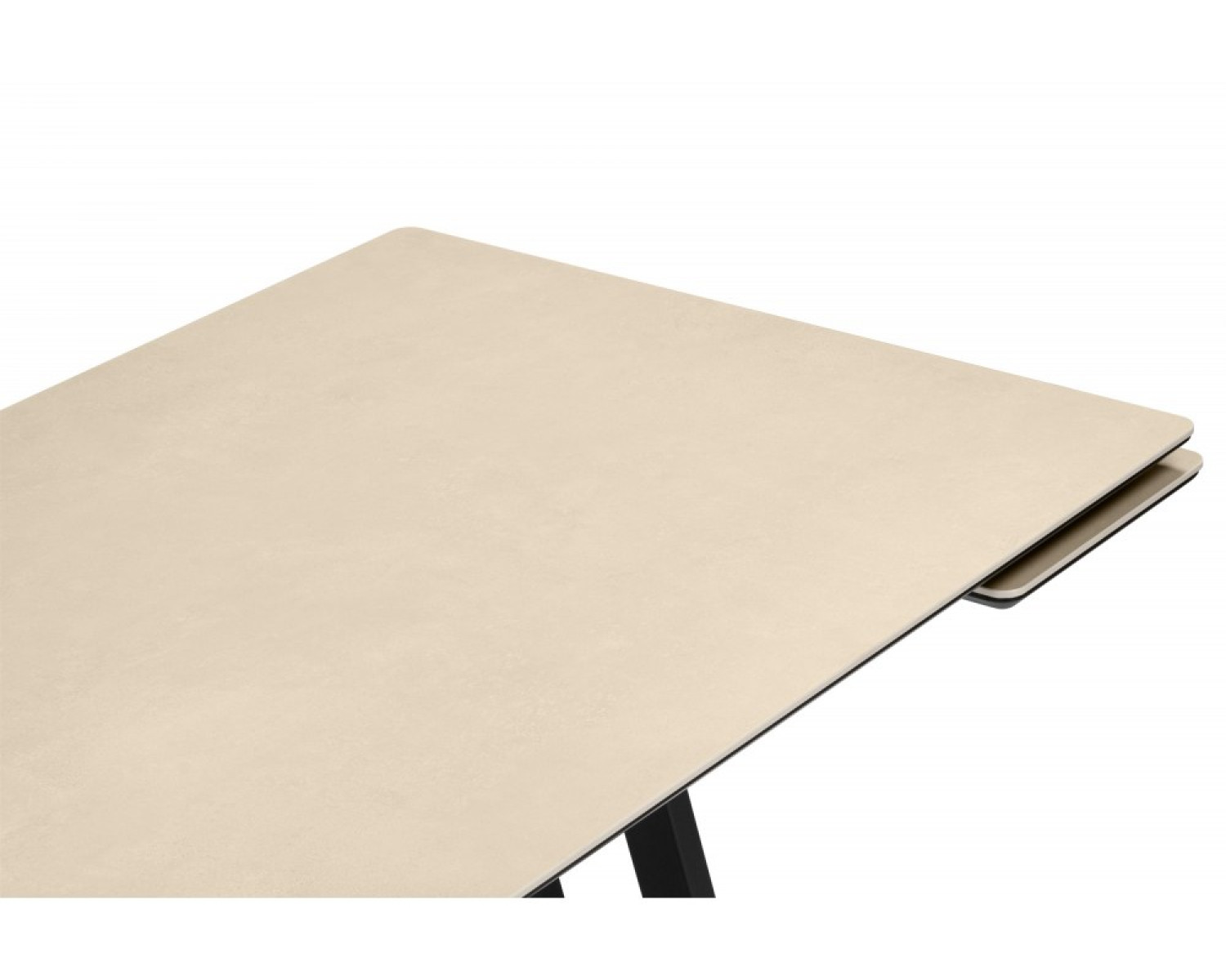 Керамический стол Памелла 140(200)х80 okara light yellow / черный