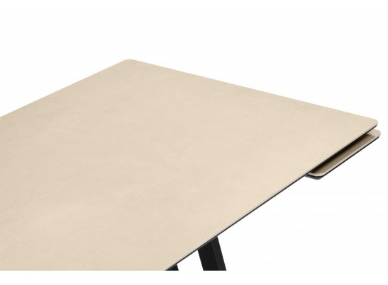 Керамический стол Памелла 140(200)х80 okara light yellow / черный