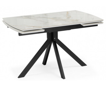 Керамический стол Катчел 120(180)x80 calacatta gold / черный